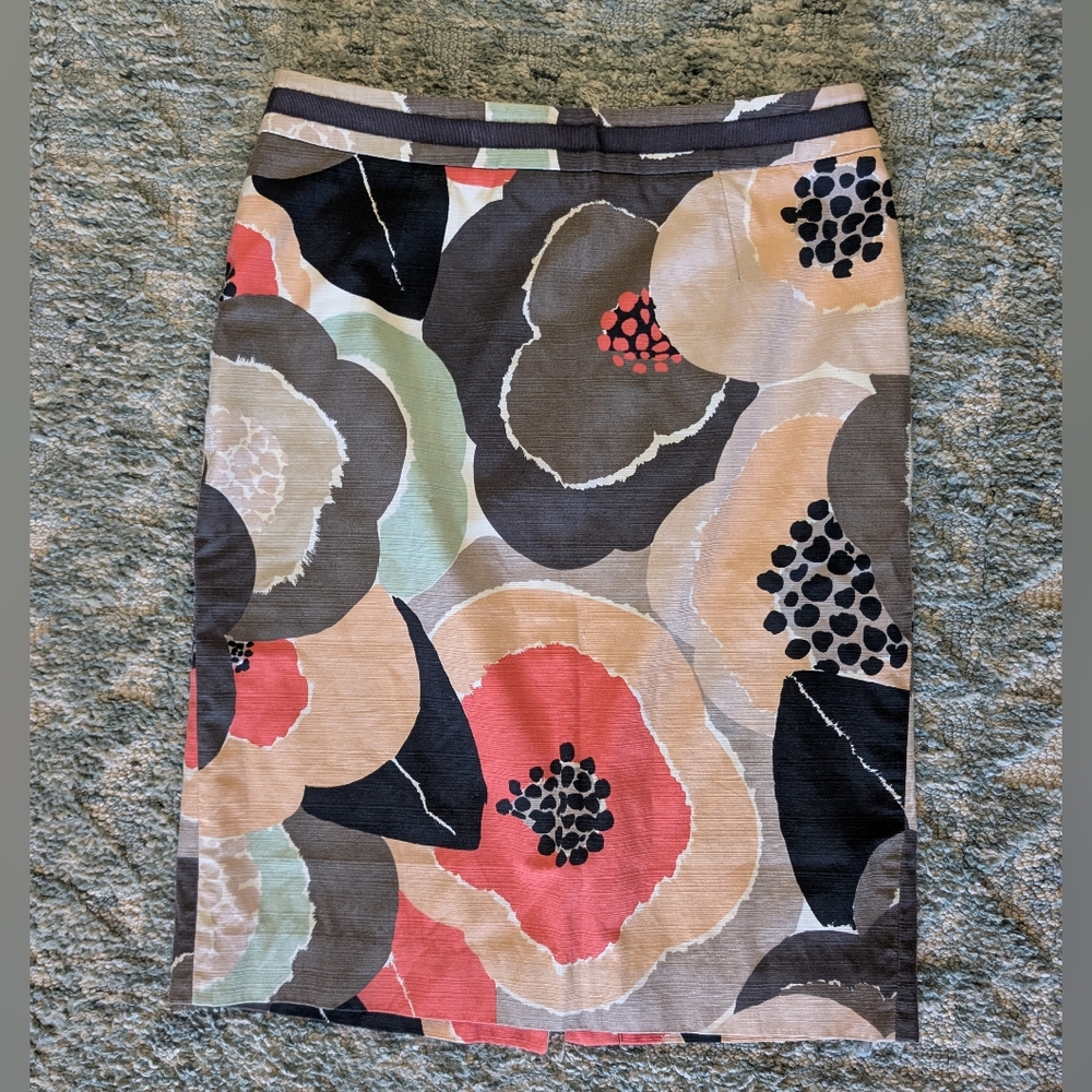 Boden Pink and Gray Pencil Skirt Knee-Length Casual